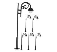 TOYANDONA 6pcs Miniature Village Street Lamp Models for Micro Landscape Decor Dollhouse Style Metal Floor Lamps Practical Mini Street Lights for Scene and Tabletop Accessories
