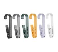 TOYANDONA 6pcs Multi-functional Hanger Clips with Non-slip Design for Space Saving Heavy Clothes Socks Hats Scarves and Accessories Compact and Easy to Use for Home and Store Organization