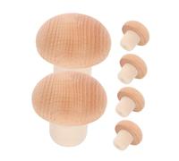 TOYANDONA 6pcs Mushroom-Shaped Wooden Wine Bottle Stoppers Reusable Cork Plugs for Wine Freshness Preservation Flexible Seal for Bottles Gift for Parties and Holidays
