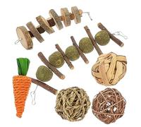 TOYANDONA 6Pcs Natural Wooden Molar Chew for Hamsters Guinea Pigs Bunnies for Teeth Care Boredom Relief Safe Attractive Pet Chewing