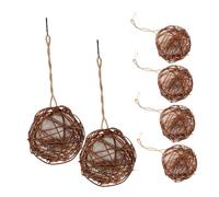 TOYANDONA 6pcs Parrot Chewing Hanging Cage Accessories for Small Birds Natural Bark Material Promotes Beak Grinding Physical Coordination Interactive Swing Design Easy to Clean Replacement