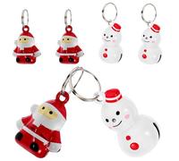 TOYANDONA 6pcs Pet Collar Bells for Cats and Dogs Sturdy Metal Decorative Bells with Christmas Santa Snowman Red Hats Suitable for Pet Accessories and DIY Hanging