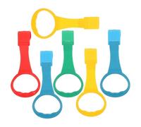 TOYANDONA 6pcs Plastic Baby Pull Up Rings: Kids Walking Exercises Assistant Stand Up Hook Cot Hanging Rings for Infant Baby Toddler Practice Tool