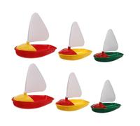 TOYANDONA 6pcs Plastic Floating Boat for Sailing Bath with Large Medium Small Sailboats Colorful Water Play Fun for Pool Beach Shower and Bathtub