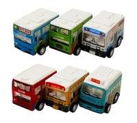 TOYANDONA 6pcs Plastic Mini Pull-back Bus for Early Learning Educational Playing Set, Random Style Preschool Accessories, Mini School Bus Vehicle