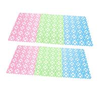 TOYANDONA 6pcs Plastic Rabbit Feet Pads Bunny Cage Floor Mats Non Slip Pet Foot Resting Mats for Hamsters Guinea Pigs Cats Dogs with Pink Green Blue