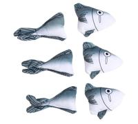 TOYANDONA 6PCS Plush Cat Shark Head and Tail Set with Catnip Interactive Pet Playing for Indoor Cats Durable and Safe Material for Teasing and Training Pets