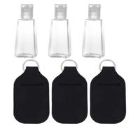 TOYANDONA 6pcs Portable Neoprene Perfume Bottle Cover Set 3 X 30ml Refillable Bottles and Key Chain Design for Travel and Everyday Use