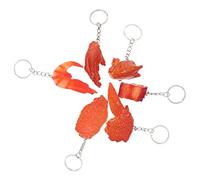 TOYANDONA 6pcs Realistic Food Keychain Decorative Bag Pendants Chicken Wings Shrimp More Fun Key Chain Accessories for Bags and Backpacks
