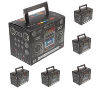 TOYANDONA 6pcs Retro Radio Shape Candy Boxes Paper Party Favor Decorative Boxes for Birthday and Music Party Table Decorations