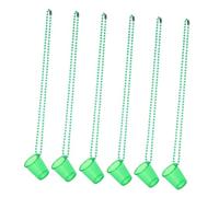 TOYANDONA 6Pcs Reusable Plastic Shot Glass Necklace with Green Beaded Chain for St Patrick Day Christmas and Bachelor Party Decorations Party Glasses for Adults