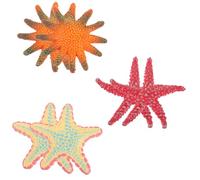 TOYANDONA 6PCS Sea Star Figurine Realistic Ocean Animal for Educational Play Beach Pool Party Decorations Simulation Sea in Mint Green Orange Red