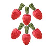 TOYANDONA 6pcs Small Animal Chew Natural Strawberry Shape Rabbit Guinea Pig Hamster Chinchilla Teeth Grinding for Mental Stimulation and Healthy Teeth Maintenance