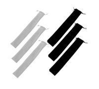 TOYANDONA 6pcs Soprano Recorder Storage Bag Set Flute Carrying Pouch Velvet Drawstring Closure 6cm X 37cm Wind Instrument Organizer for Music Instrument Black and Grey