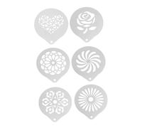 TOYANDONA 6pcs Stainless Steel Stencil Latte Art Cappuccino Template Decorating Stencils DIY Coffee Art for Coffee Lover Christmas