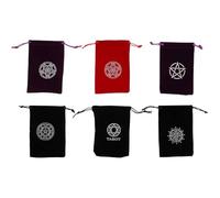 TOYANDONA 6pcs Tarot Card Drawstring Bags Set, Velvet Fabric Small Storage Pouches for Tarot Organizer, Decorative Travel Pouches for Cards and Jewelry