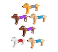 TOYANDONA 6pcs Telescopic Animal Pop Tube for Stress Relief and Mental Health Cute Cartoon Dog Design Flexible and DIY Plaything for Boredom and Fatigue Release