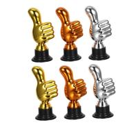 TOYANDONA 6pcs Thumb Up Award Trophies Bulk for Plastic Gold Silver Copper Props Safe Classroom Reward Cups for Positive Encouragement Team Building Volunteer Recognition Nurse and Teacher