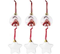 TOYANDONA 6pcs Transparent Christmas Ornaments Balls DIY Plastic Fillable Christmas Tree Balls Decorations Shatterproof Seasonal Hanging Baubles Photo Frame for Xmas Tree Decorations