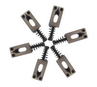 TOYANDONA 6pcs Vintage Electric Guitar Bridge and String Saddles with Black Screws Sandblasted Antique Bronze Hardtail Tailpiece for Restoration and Classic Tone Enhancement