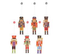 TOYANDONA 6pcs Walnut Soldier Pendant Christmas Hanging Adornment Creative Walnut Soldier Design Wooden Light Weight Easy to Carry Christmas Carnival Birthday Festival Decoration