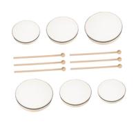 TOYANDONA 6pcs Wood Frame Hand Drum Set with Sticks Musical Percussion Instrument for Adults Beginners Durable Rhythm Tambourine for School Party Educational Use