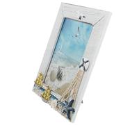TOYANDONA 7-Inch Vertical Wooden Photo Frame Sailing Boat Design, White Desktop Photo Holder, Nautical Style Display Frame for Home and Office Decoration