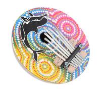 TOYANDONA 7-key Mini Kalimba Thumb Piano Musical Instrument Painted Coconut Shell Body, Portable Finger Piano for Beginners, Random Pattern