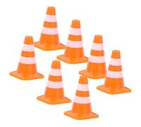 TOYANDONA 7 Pieces Miniature Pylons Set Children's Traffic Cones Small Warning Cones Traffic Signs Marking Cones Traffic Cones for Model Making Football Children's Birthday Road Barrier Toy