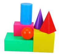 TOYANDONA 7Pcs Large Geometric Model Portable Math Teaching Tool for Early Learning with Smooth Solid Shapes for Cognitive Development and Measurement Exploration