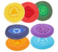TOYANDONA 7pcs Meditation Bowl Cushion Tibetan Singing Bowl Pad Delicate Embroidered Design, Polyester Material, Comfortable and Protective, Assorted Color, Buddhism Style for Yoga Classes