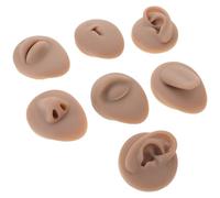 TOYANDONA 7pcs Silicone Tattoo Piercing Training Model with Realistic Soft Ear, Nose, Lip, Eye, Tongue, and Belly Button for Makeup and Piercing Practice by Artists and Students