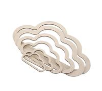 TOYANDONA 7pcs Wooden Cloud Macrame Frames DIY Craft Wooden Dreamcatcher Hoop Rings Unfinished Wood Slices for Nursery Wall Hanging Boho Wedding Decor