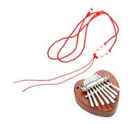 TOYANDONA 8 Key Heart Shaped Wooden Kalimba Mini Thumb Piano Portable Finger Piano for Beginners Adults Boys and Girls Small Music Instrument