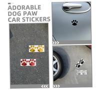 TOYANDONA 8 Pairs Dog Paw Print Car Stickers Weatherproof PVC Decals for Cars Trucks Suvs Motorcycles Cute Pet Paw Print Decoration with Strong Adhesive Red Silver Gold Black Mix