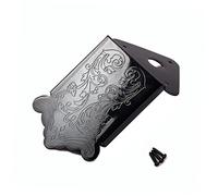 TOYANDONA 8-string Mandolin Tailpiece Triangle Chrome with Decorative Flower Cover and Screws for Mandolin Part Replacement in Black