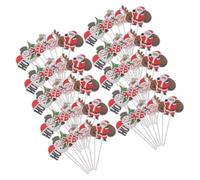 TOYANDONA 80pcs Christmas Cupcake Picks Set with Santa Claus, Snowman, Reindeer, Xmas Tree Snowflake Cake Toppers for Holiday Party Decorations and Festive Dessert Inserts