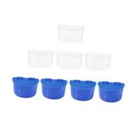 TOYANDONA 8pcs Bird Food Box and Water Cup Blue Moon Hanging Bird Cage Feed Container