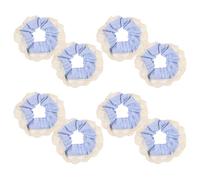 TOYANDONA 8Pcs Blue Lace Hair Scrunchies Set, Oversized Elastic Ponytail Holders for Women and, Decorative Boho Hair Rope Ties Suitable for Daily Wear and Special Occasions