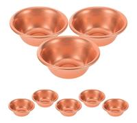 TOYANDONA 8pcs Buddhist Water Offering Bowls - 2-Inch Mini Brass Bowls Rolled Rim - Copper Holy Water Cup - Ritual Cups for Temple/Meditation/Prayer and Home Decor