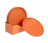 TOYANDONA 8pcs Cat Food Bowls Set Plastic Dishes for Wet Dry Food Short Legged Cat Feeding Plates with Sturdy Base Alleviates Fatigue Supports Healthy Eating Posture