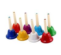 TOYANDONA 8pcs Colorful Hand Bells for Early Education Sound Percussion Instruments Teaching Aid for Kindergarten Students Different Tones Lightweight and Easy to Use