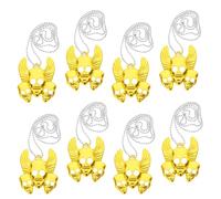 TOYANDONA 8pcs Golden Skull Pendant Necklace Set for Decoration, Plastic Material with Easy to Take off Feature, for Dancing Party and Halloween Parties Accessories