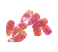 TOYANDONA 8pcs Guzheng Nails Performance Dual-side Curved Picks Kit with Finger Guard for Right Hand, Large Fire Red Practice Nails Set for Professional Guzheng Players