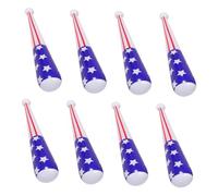 TOYANDONA 8pcs Inflatable Baseball Bats with American Flag Design Lightweight PVC Sports Bat for Safe Soft Pretend Play Costume Props for Parties and Sports Events