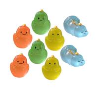 TOYANDONA 8pcs Luminous Mini Resin Dinosaur Figurines Tiny Glow the Dark Animal Decorations for Micro Landscape Succulents Car Garden Dollhouse Aquarium Potted Plant Ornaments