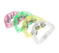 TOYANDONA 8pcs Luminous Rattle Led Light Tambourines Shaking Toys for Evening Party Stage Props Party Supply Glowing Handbell Musical Instrument