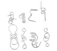 TOYANDONA 8pcs Metal Brain Teaser Puzzles Ancient Style Logic Game for Adults Cognitive Skill Builder with Interlocking Mind Challenge Lightweight Iron Material Educational Fun