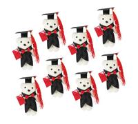 TOYANDONA 8pcs Mini Graduation Bear DIY Flower Plush Decor for Graduation Party Favors Cute Congrats Bears for Creative Projects and Personal Touch