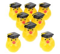 TOYANDONA 8pcs Mini Resin Graduation Duck Figurines with Tassel Caps Moss Microlandscape Ornaments for Home Decoration Dollhouses Fairy Gardens School Party Favors Academic Celebration